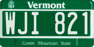VT license plate WJI821