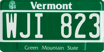 VT license plate WJI823