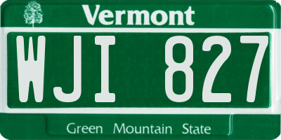 VT license plate WJI827