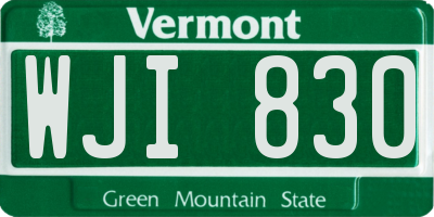 VT license plate WJI830