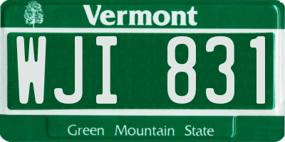 VT license plate WJI831