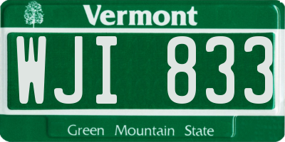 VT license plate WJI833