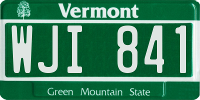 VT license plate WJI841