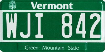 VT license plate WJI842
