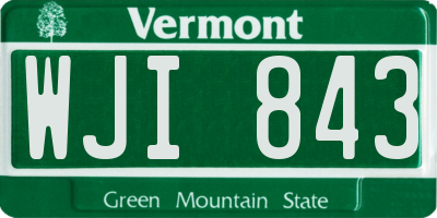 VT license plate WJI843