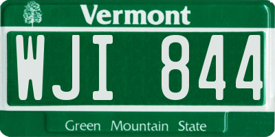 VT license plate WJI844