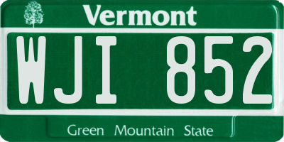 VT license plate WJI852