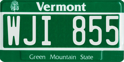 VT license plate WJI855
