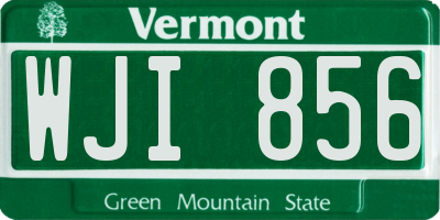VT license plate WJI856