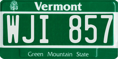 VT license plate WJI857