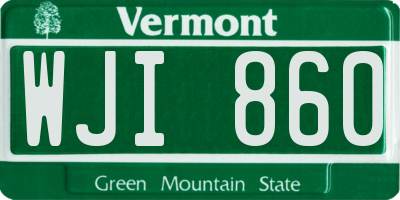VT license plate WJI860