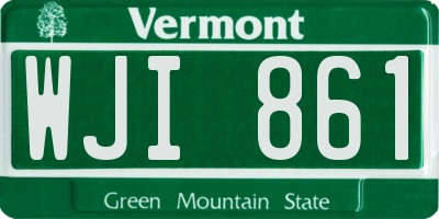 VT license plate WJI861