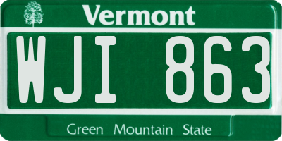 VT license plate WJI863