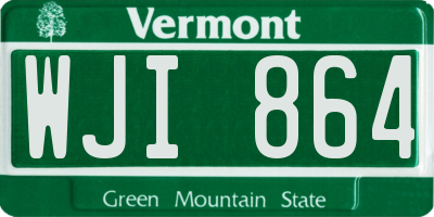 VT license plate WJI864