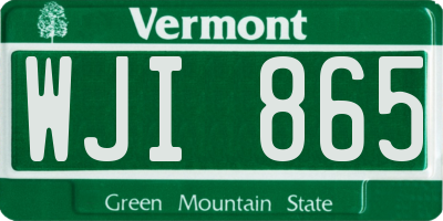 VT license plate WJI865