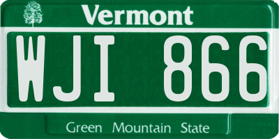 VT license plate WJI866