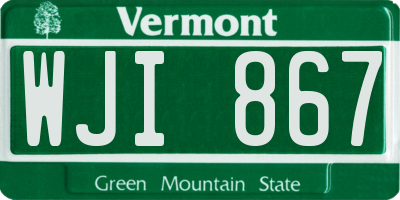 VT license plate WJI867