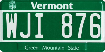 VT license plate WJI876