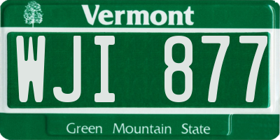 VT license plate WJI877