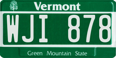 VT license plate WJI878