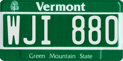 VT license plate WJI880