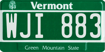 VT license plate WJI883