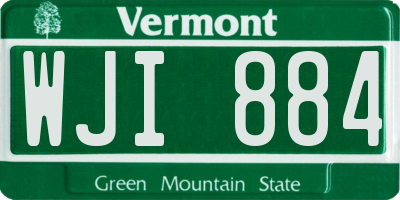 VT license plate WJI884
