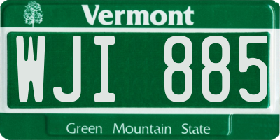 VT license plate WJI885