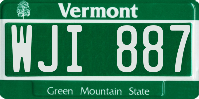 VT license plate WJI887
