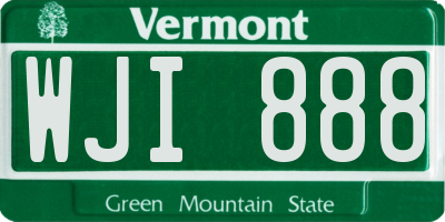 VT license plate WJI888