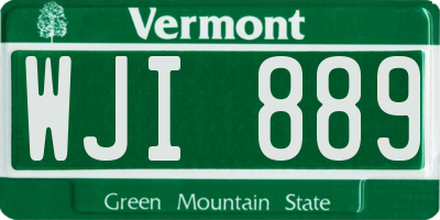 VT license plate WJI889