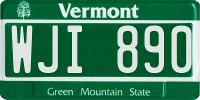 VT license plate WJI890