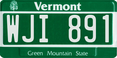 VT license plate WJI891
