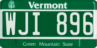 VT license plate WJI896