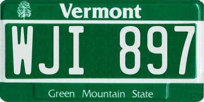 VT license plate WJI897