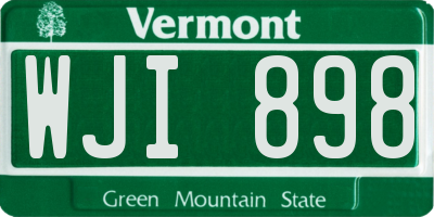VT license plate WJI898