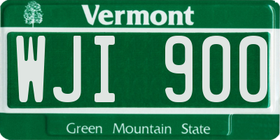 VT license plate WJI900