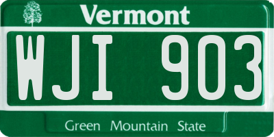 VT license plate WJI903