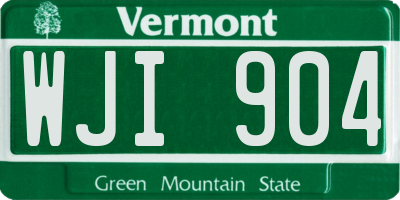 VT license plate WJI904