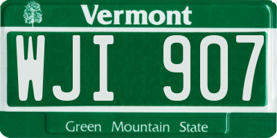 VT license plate WJI907