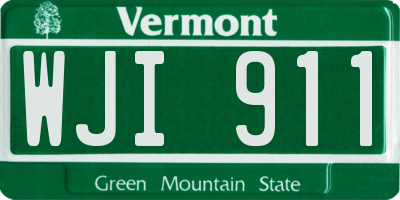 VT license plate WJI911