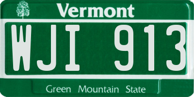 VT license plate WJI913