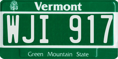 VT license plate WJI917
