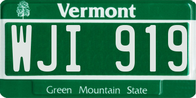 VT license plate WJI919