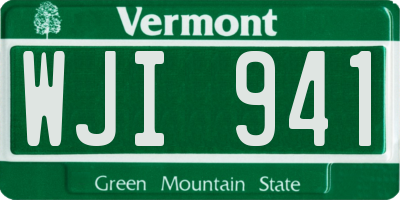 VT license plate WJI941
