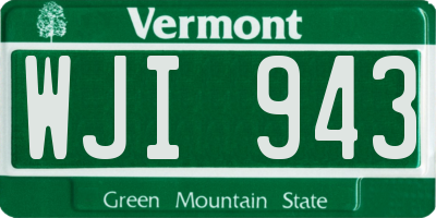 VT license plate WJI943