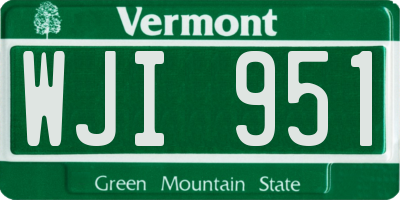 VT license plate WJI951