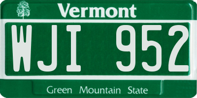 VT license plate WJI952