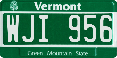 VT license plate WJI956