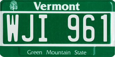 VT license plate WJI961